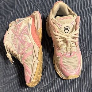 Balenciaga Pink and Cream Athletic Shoes streetwear